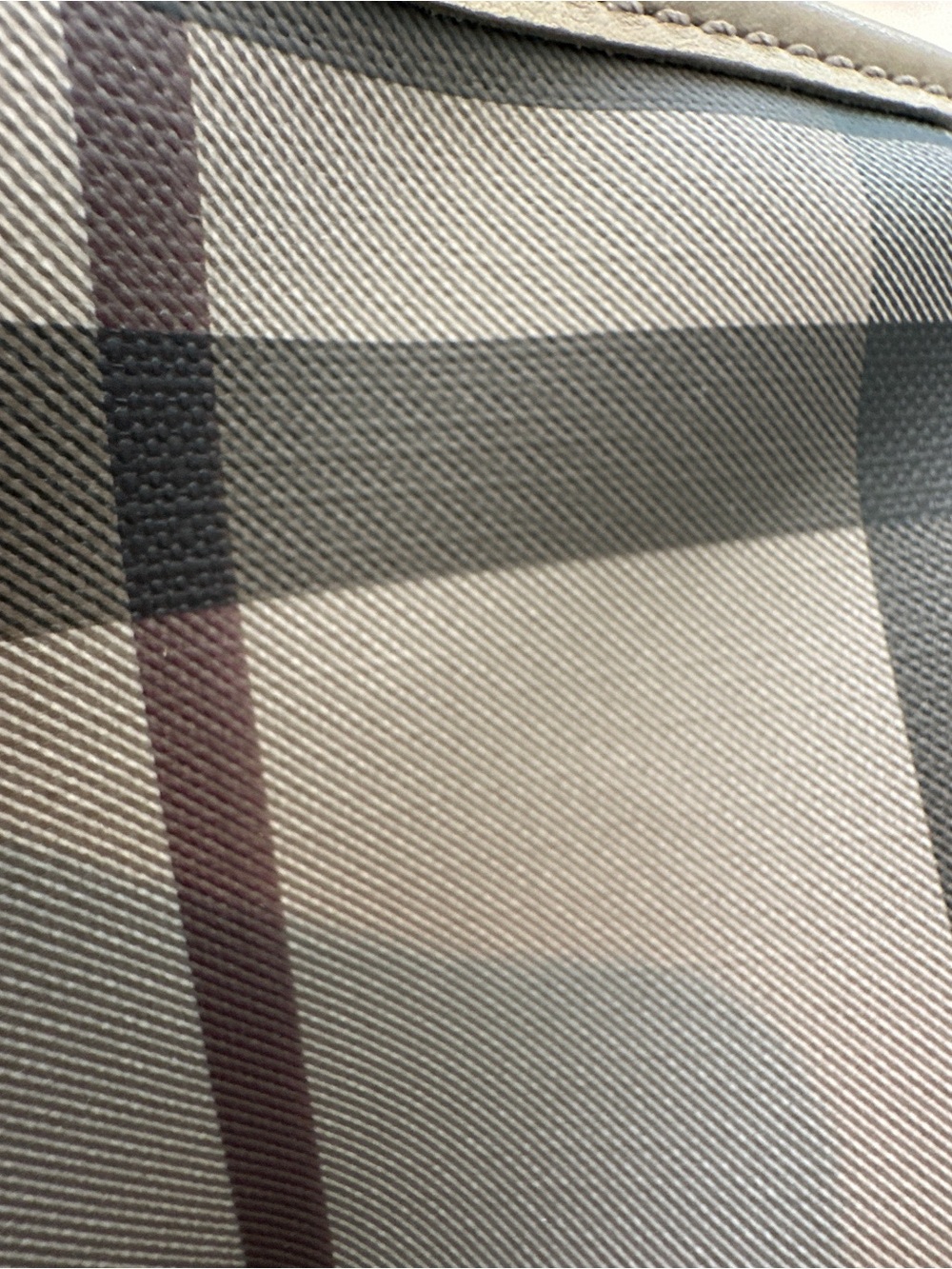 Burberry Beige and Gray Plaid Top-Handle Tote - Picture 8 of 10